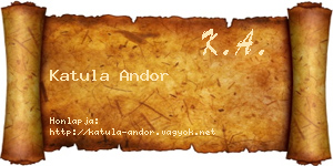 Katula Andor névjegykártya