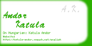 andor katula business card